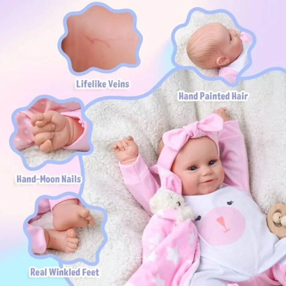 20 Inch Cute Soft Vinyl Realistic-Newborn Baby Doll for 3+ Year Old Kids